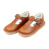 Joy Waxed Leather T-Strap Mary Jane | Cognac