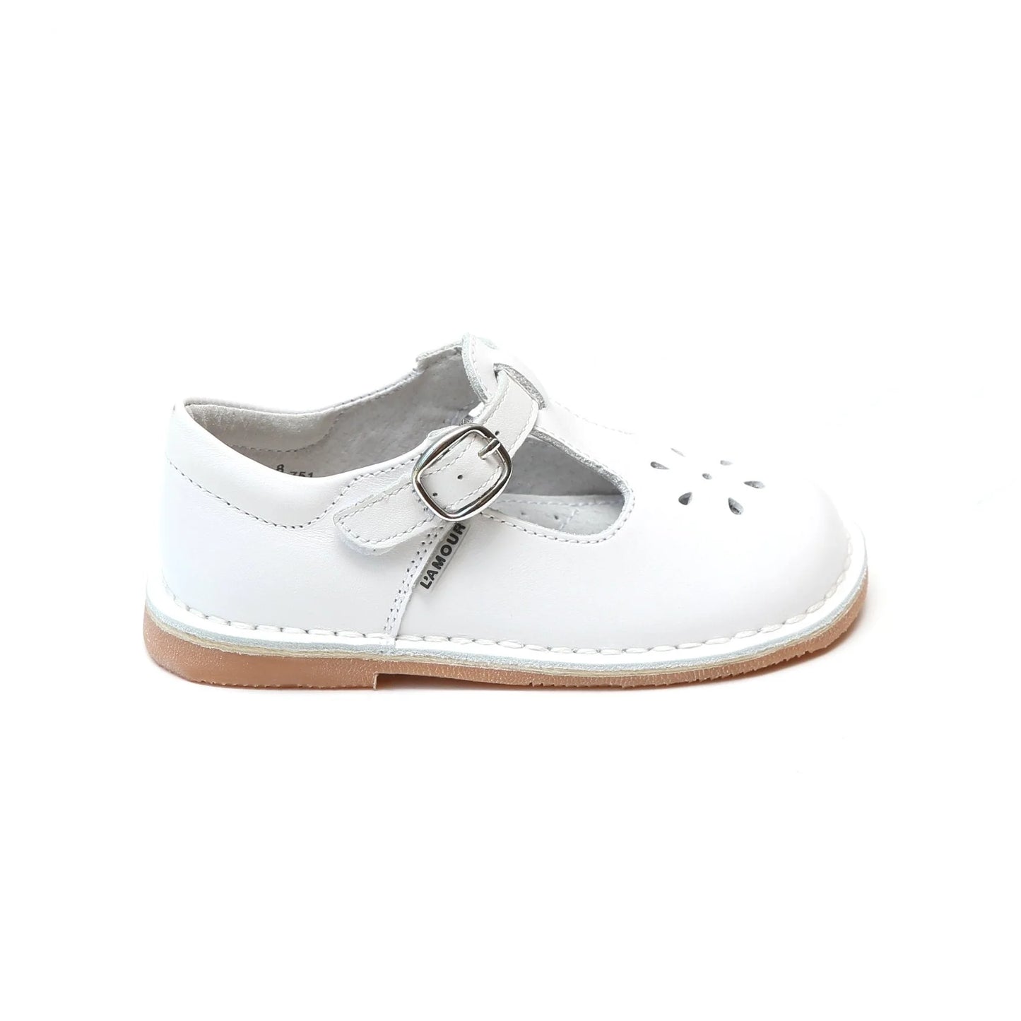 Joy Classic Leather T-Strap Mary Jane | White