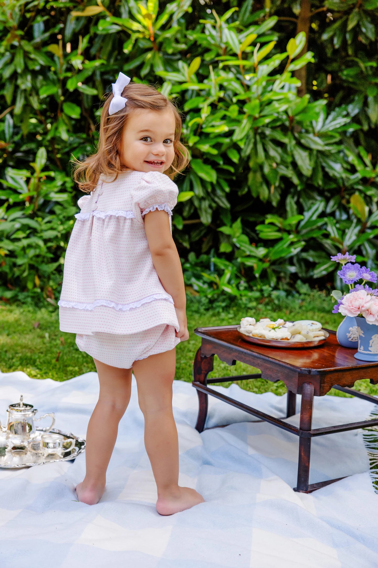 Flossy Frock Set | Darien Dot with Worth Avenue White