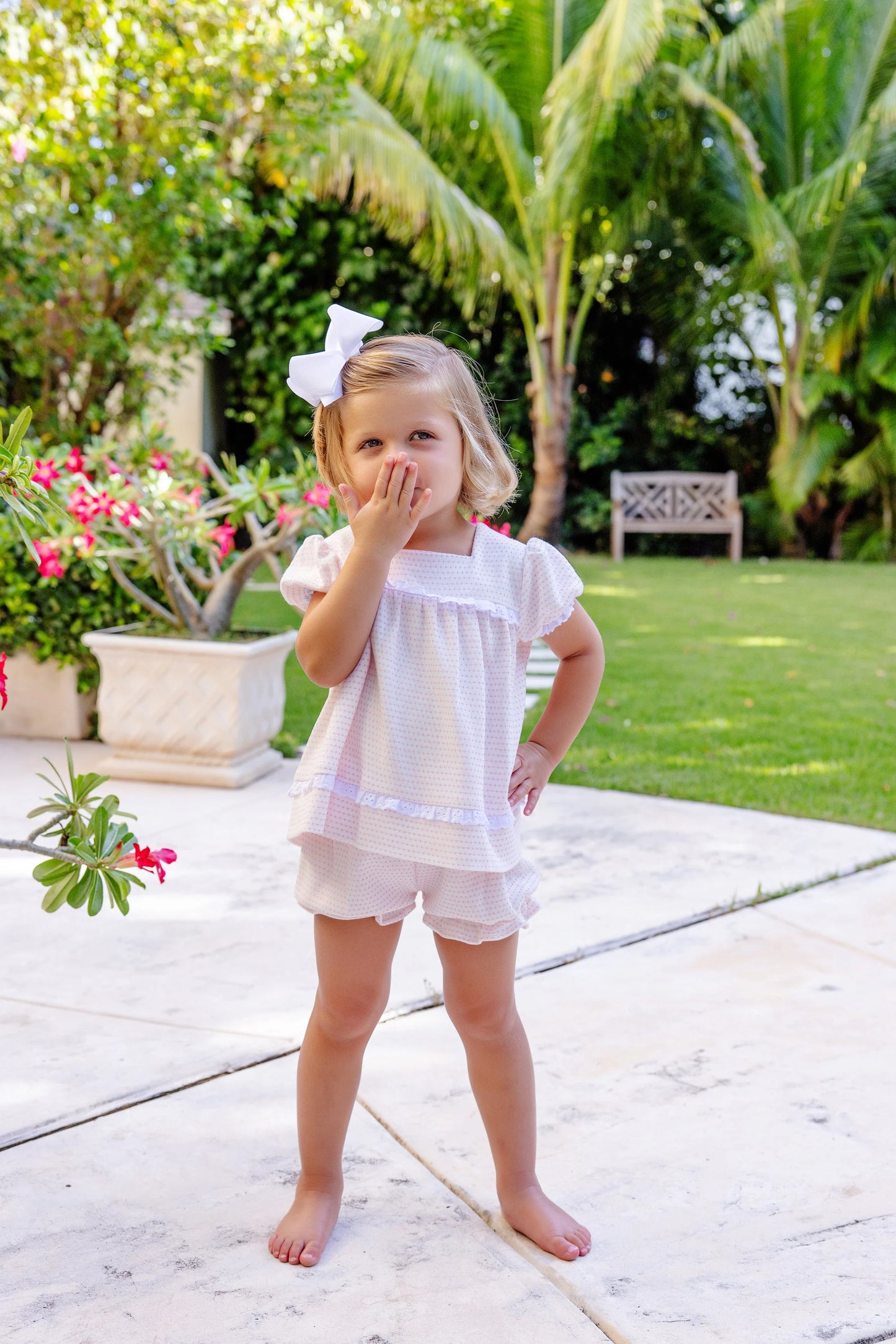 Flossy Frock Set | Darien Dot with Worth Avenue White