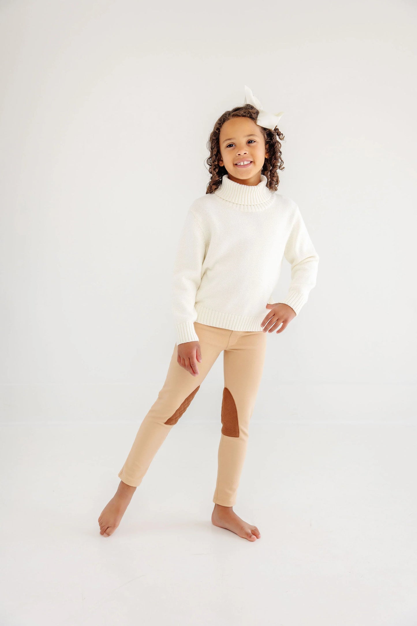 Townsend Turtleneck Sweater | Palmetto Pearl with Coral Gables Gold Metallic Stork