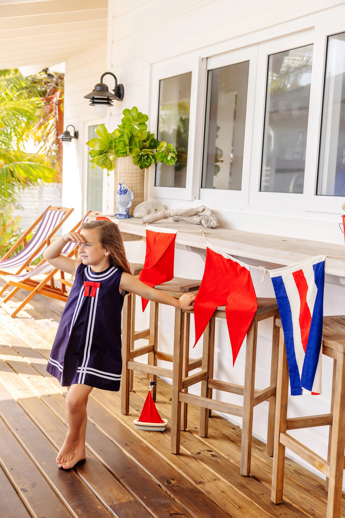 Madge Main Sail Dress | Nantucket Navy