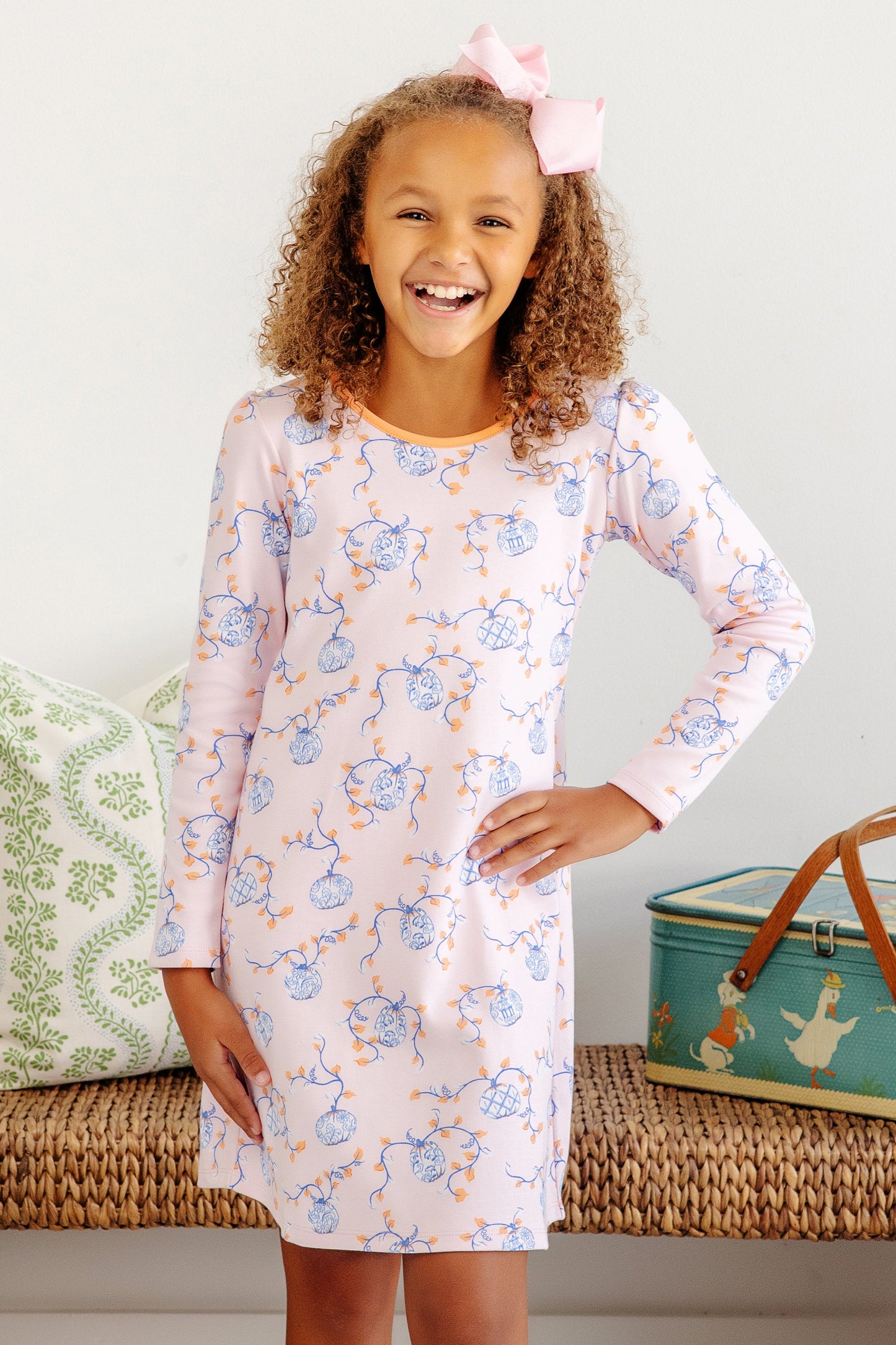 Long Sleeve Penny's Play Dress | Gourd-geous with Seashore Sherbet