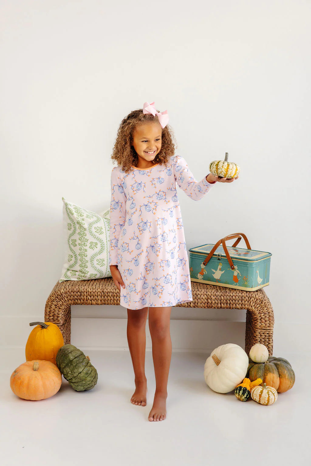 Long Sleeve Penny's Play Dress | Gourd-geous with Seashore Sherbet