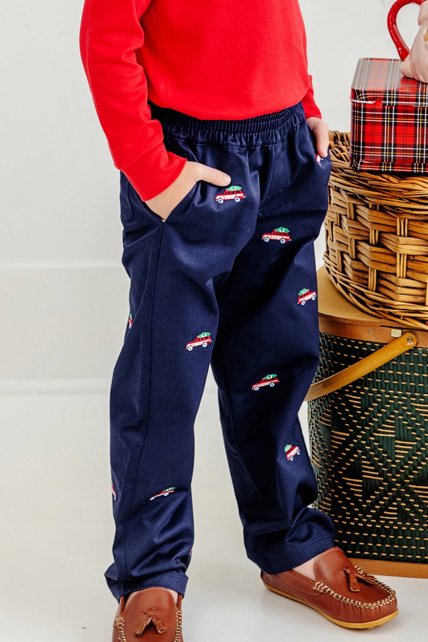 Critter Sheffield Pants (Twill) | Nantucket Navy with Woody Jeeps Embroidery