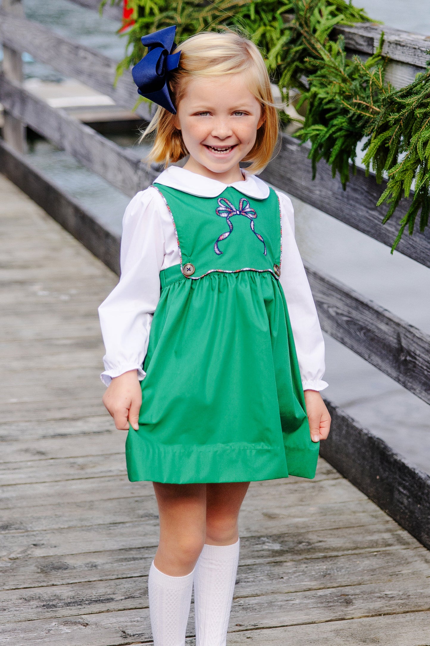 Brady Button In Dress | Kiawah Kelly Green with Merritt Park Plaid