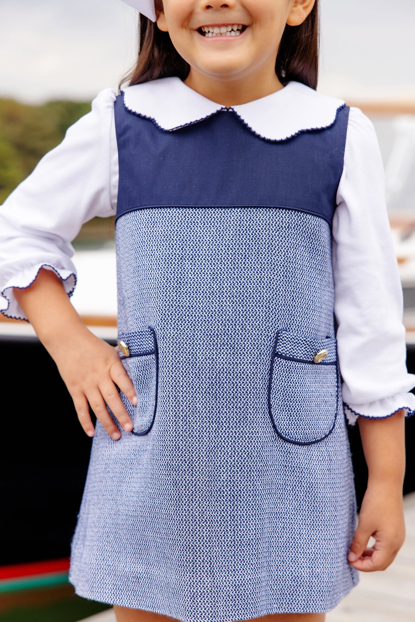 Jill Jumper | Nantucket Navy Tweed