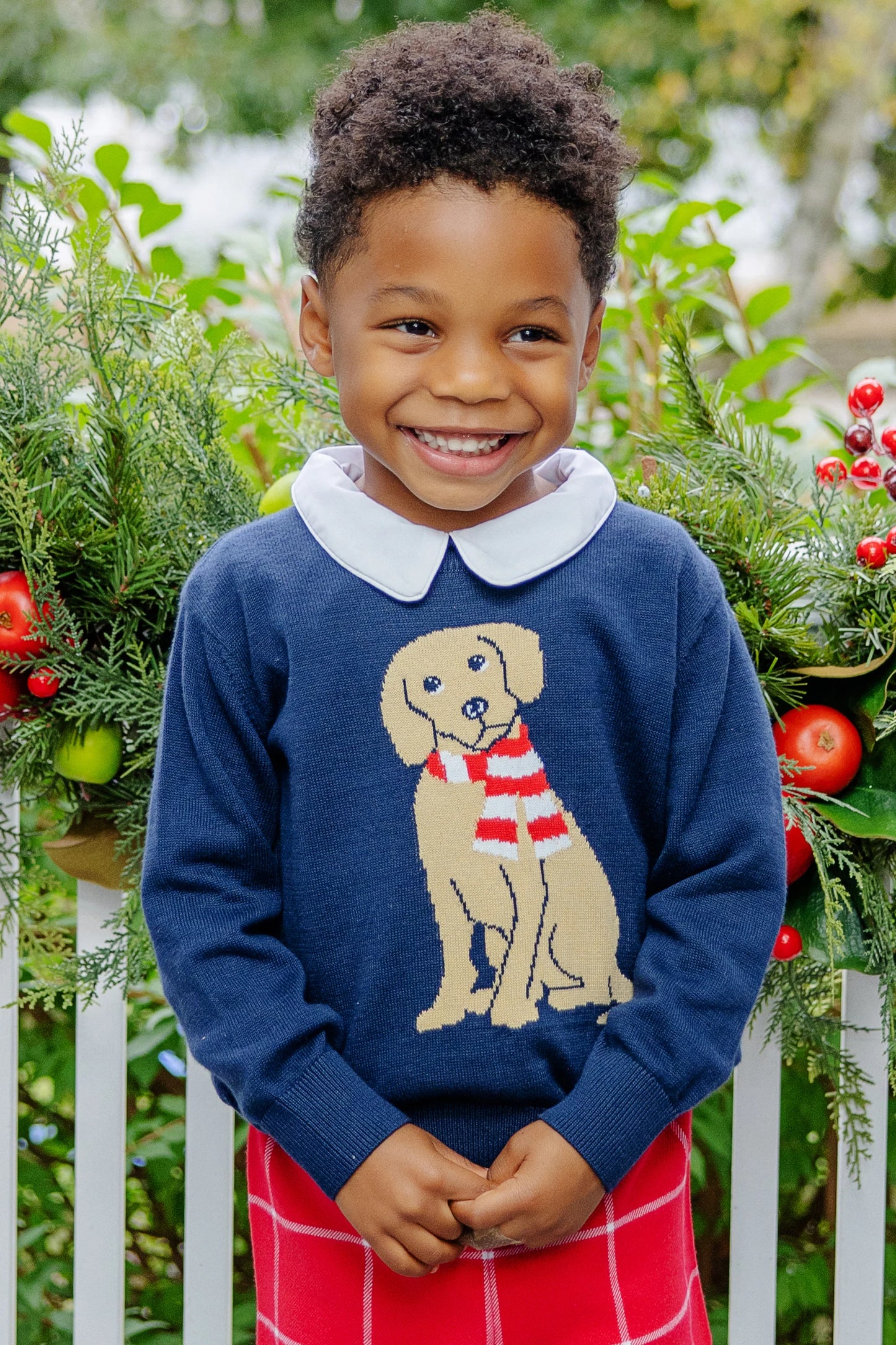 Isaac's Intarsia Sweater | Nantucket Navy with Dog Intarsia