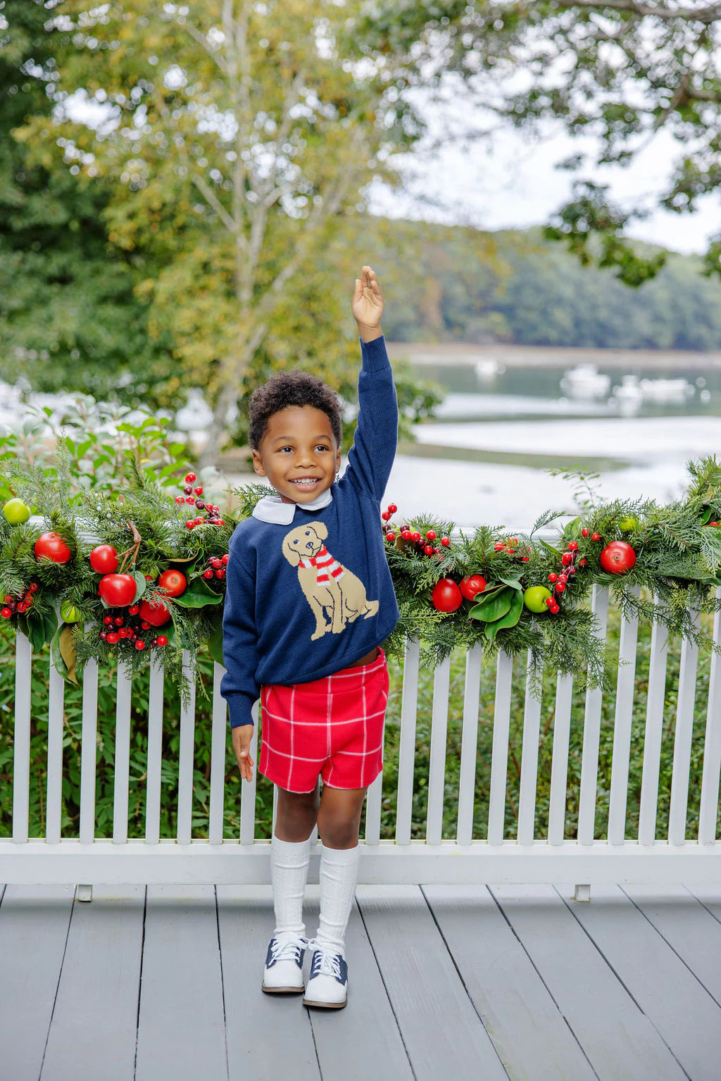 Isaac's Intarsia Sweater | Nantucket Navy with Dog Intarsia