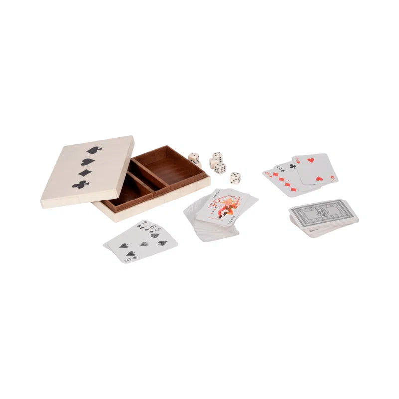 Cards + Dice Box | White/Black