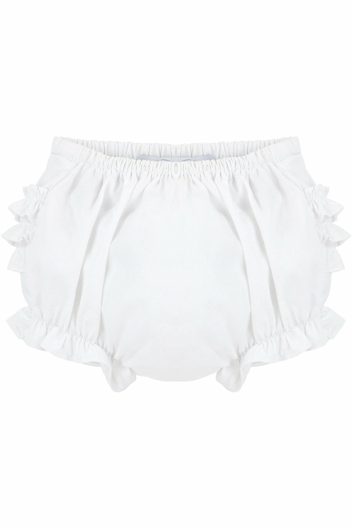 Ruffle Diaper Cover | White Bloomers