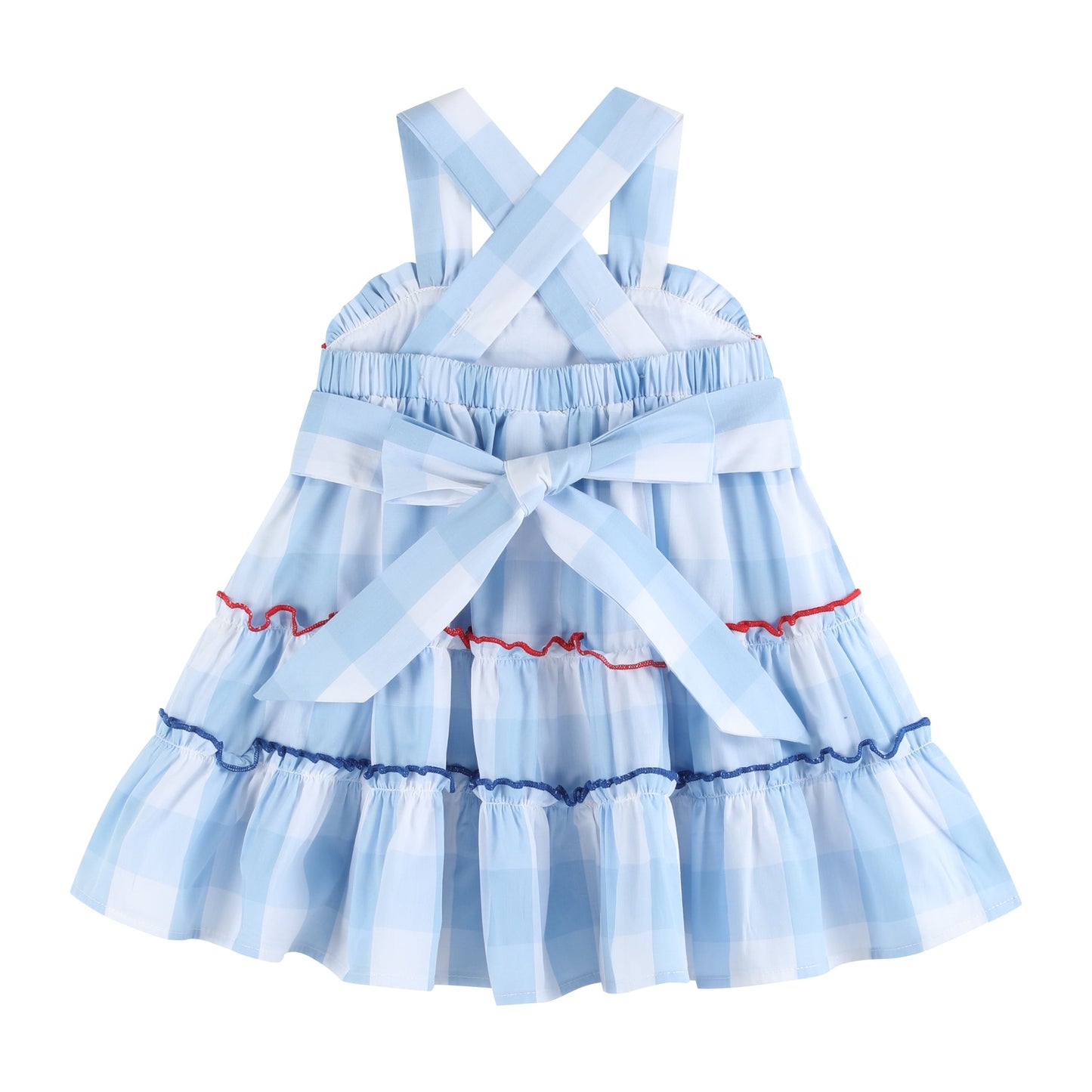 Blue Gingham Tiered Sundress