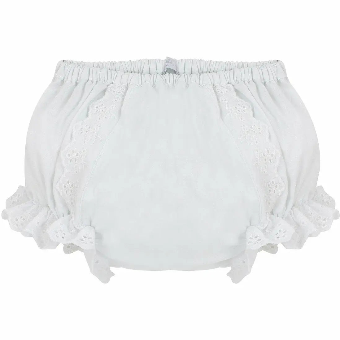 Cotton Diaper Covers | Ruffled White Flowers | White