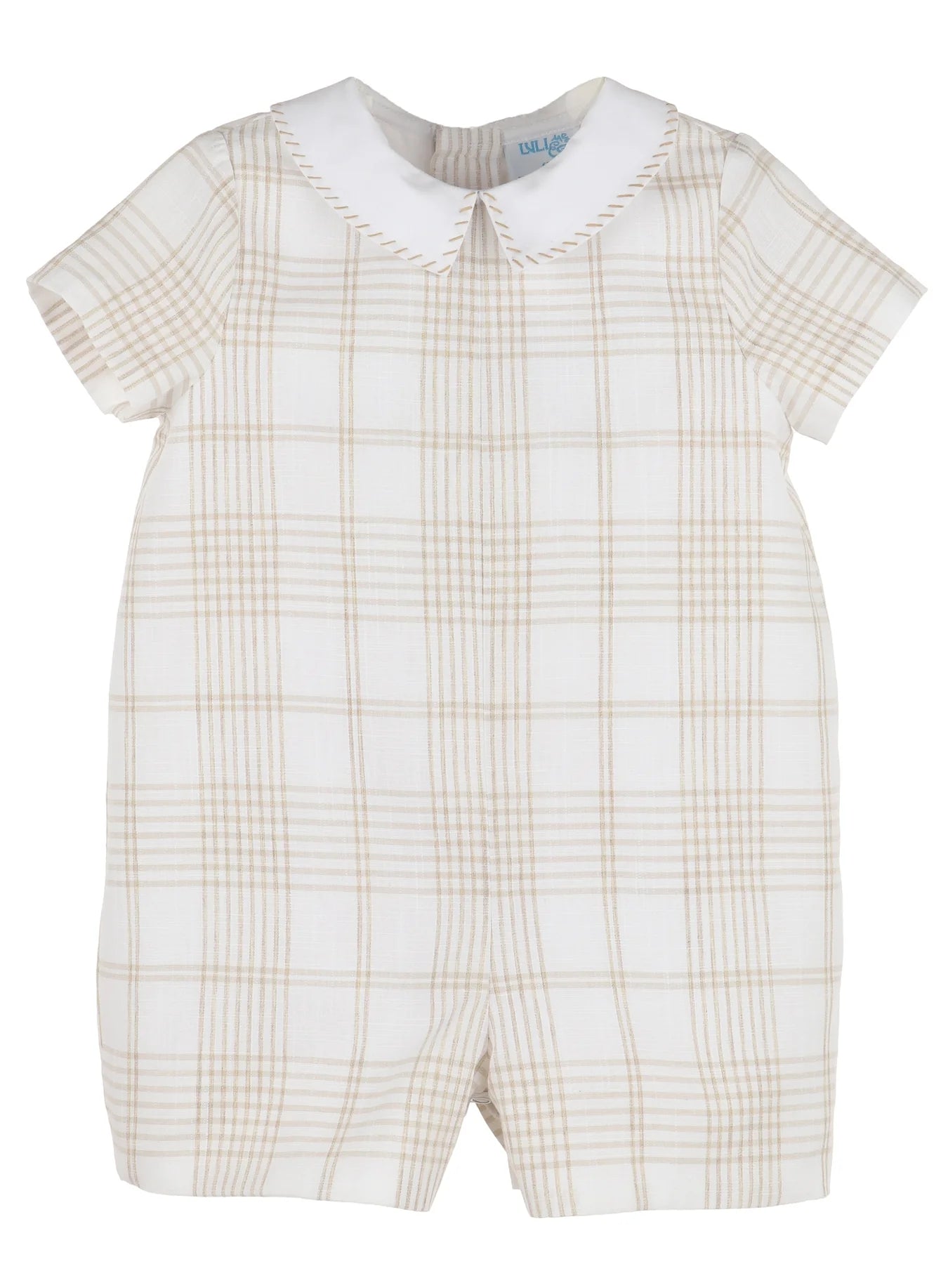 Plaid Boy Romper | Beige