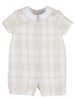 Plaid Boy Romper | Beige