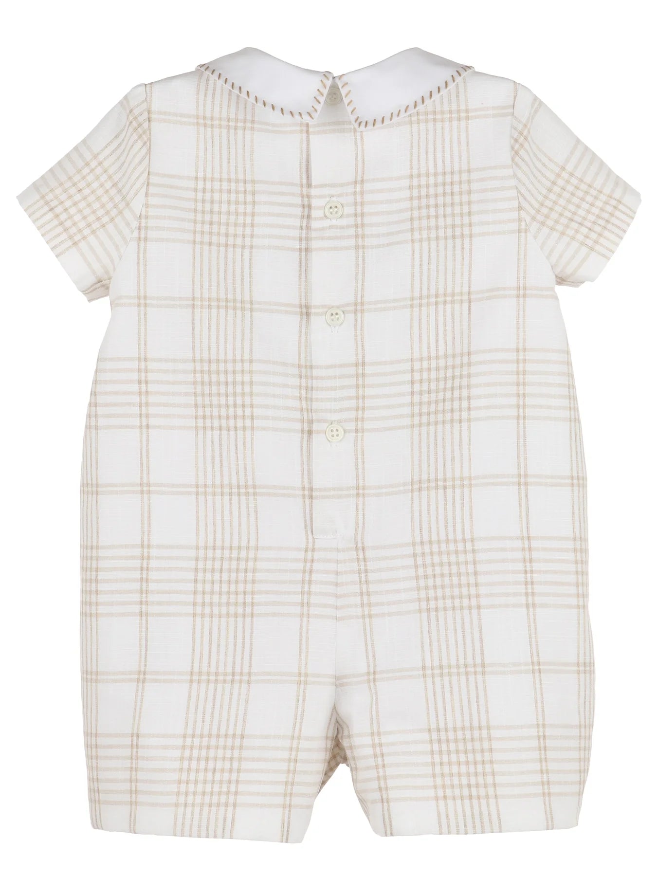 Plaid Boy Romper | Beige