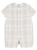 Plaid Boy Romper | Beige