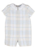 Plaid Boy Romper | Blue/Beige