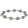 Admire Gold 3mm Bead Bracelet | Pearl | Dark Grey