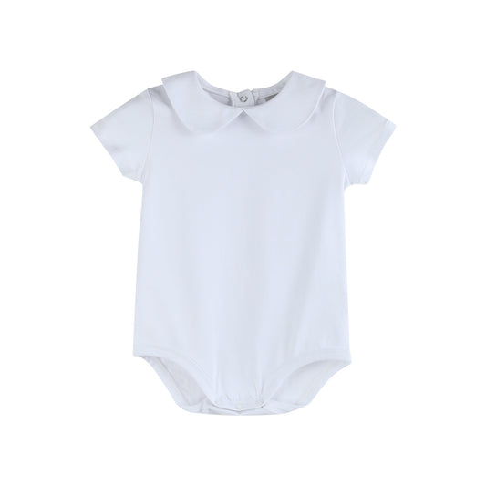 Peter Pan Collar Onesie - White