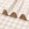 Luxury Cotton Swaddle Receiving Baby Blanket | Plaid | Beige