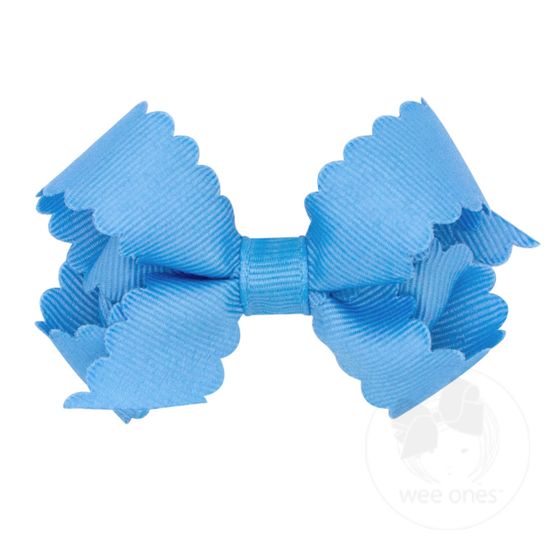 Mini Grosgrain Scalloped Edge Bow | Asst Colors