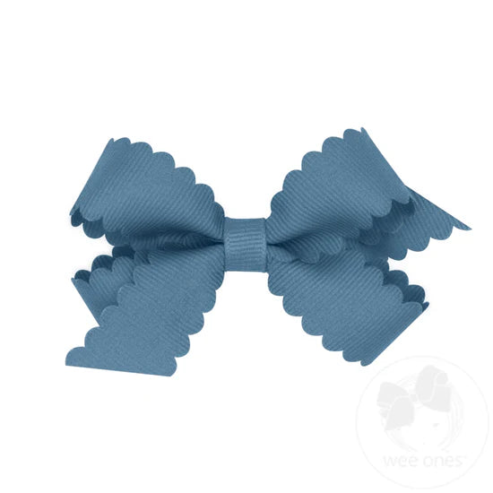 Mini Grosgrain Scalloped Edge Bow | Asst Colors