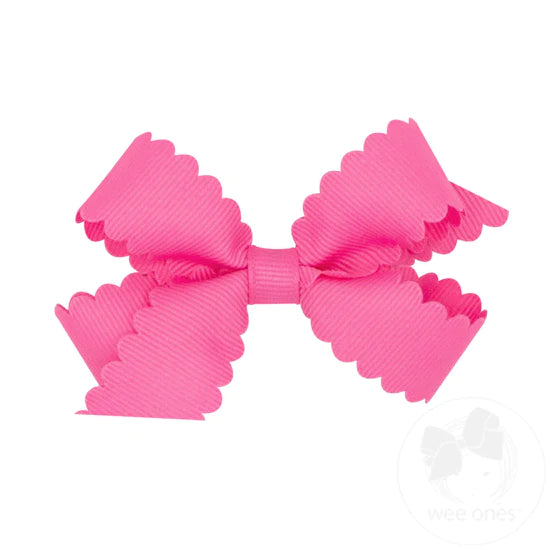 Mini Grosgrain Scalloped Edge Bow | Asst Colors