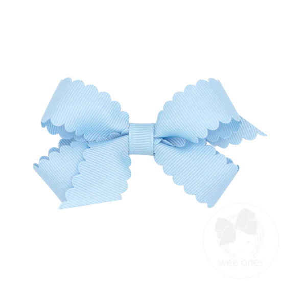 Mini Grosgrain Scalloped Edge Bow | Asst Colors