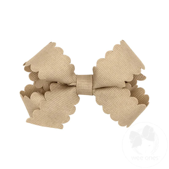 Mini Grosgrain Scalloped Edge Bow | Asst Colors