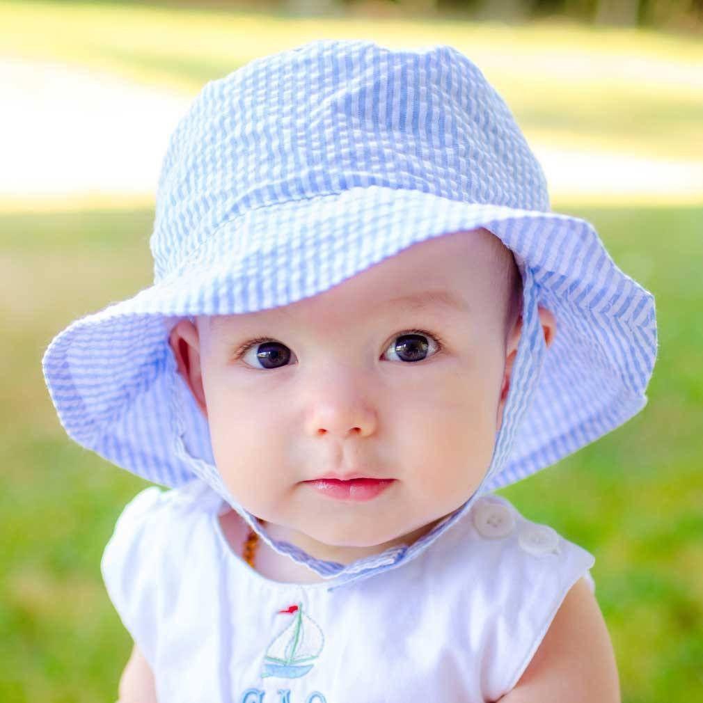 Seersucker Bucket Hat | Light Blue Stripe