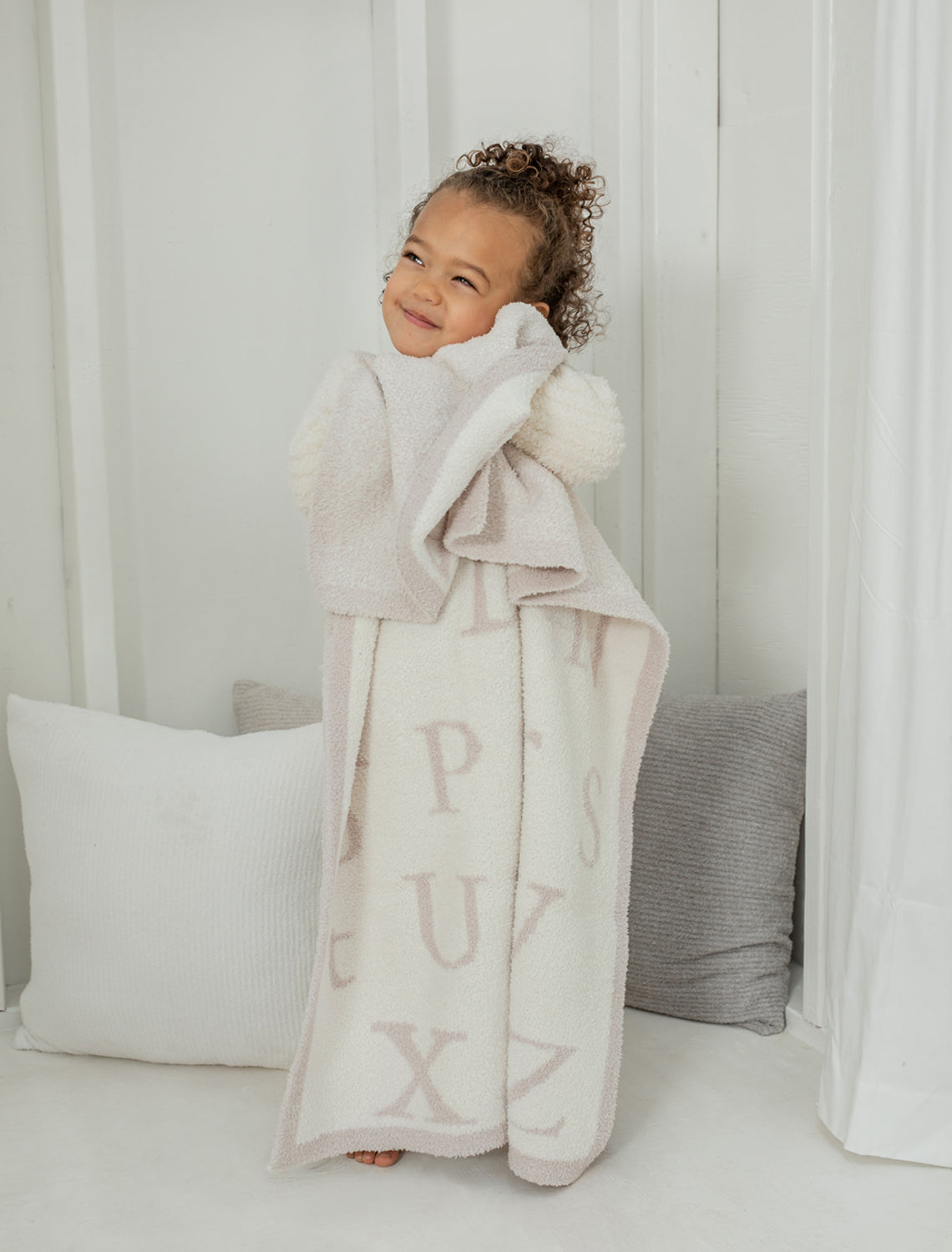 CozyChic® ABC Blanket | Stone/Cream