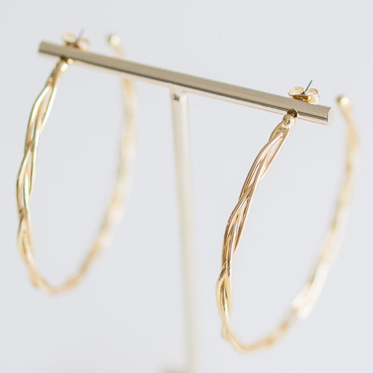 Berkley | 2'' Braided Gold Hoops