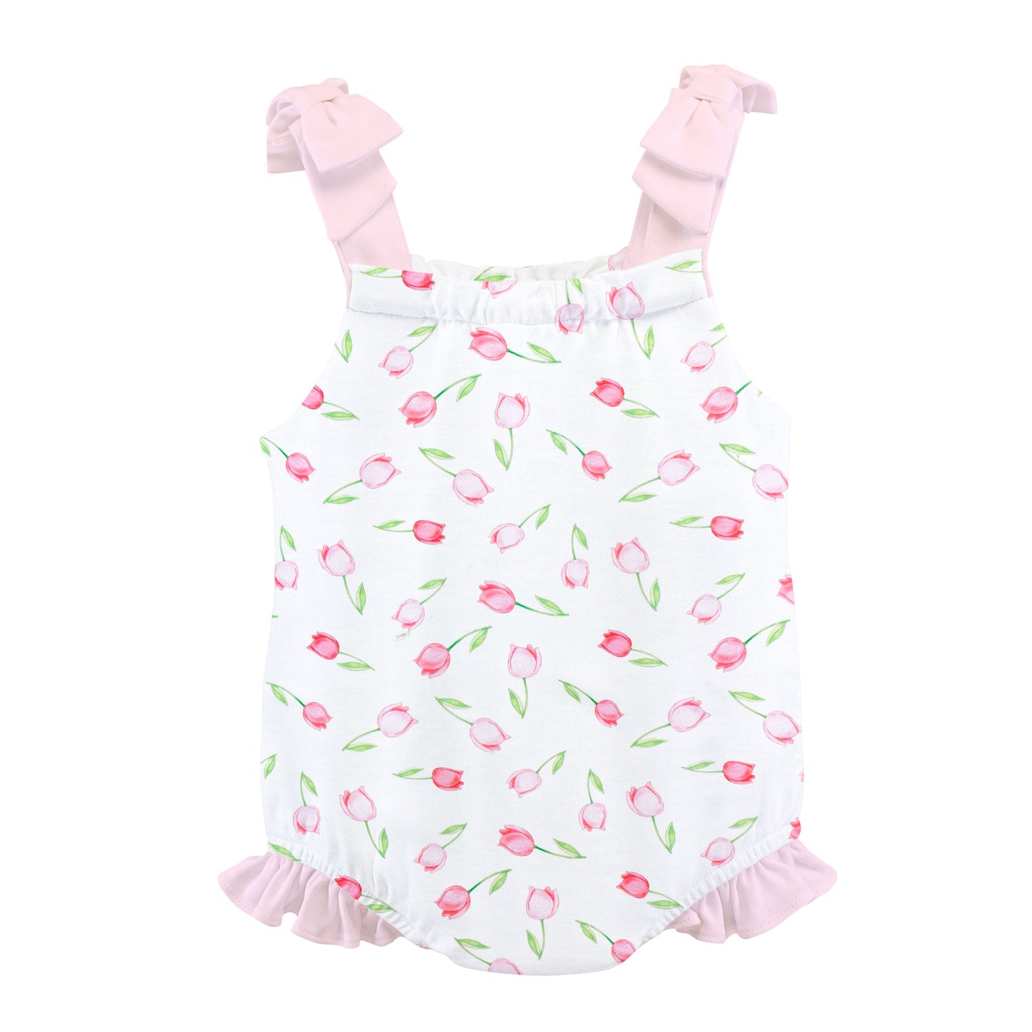 Baby Tulips Pink Printed Bubble w/Bows