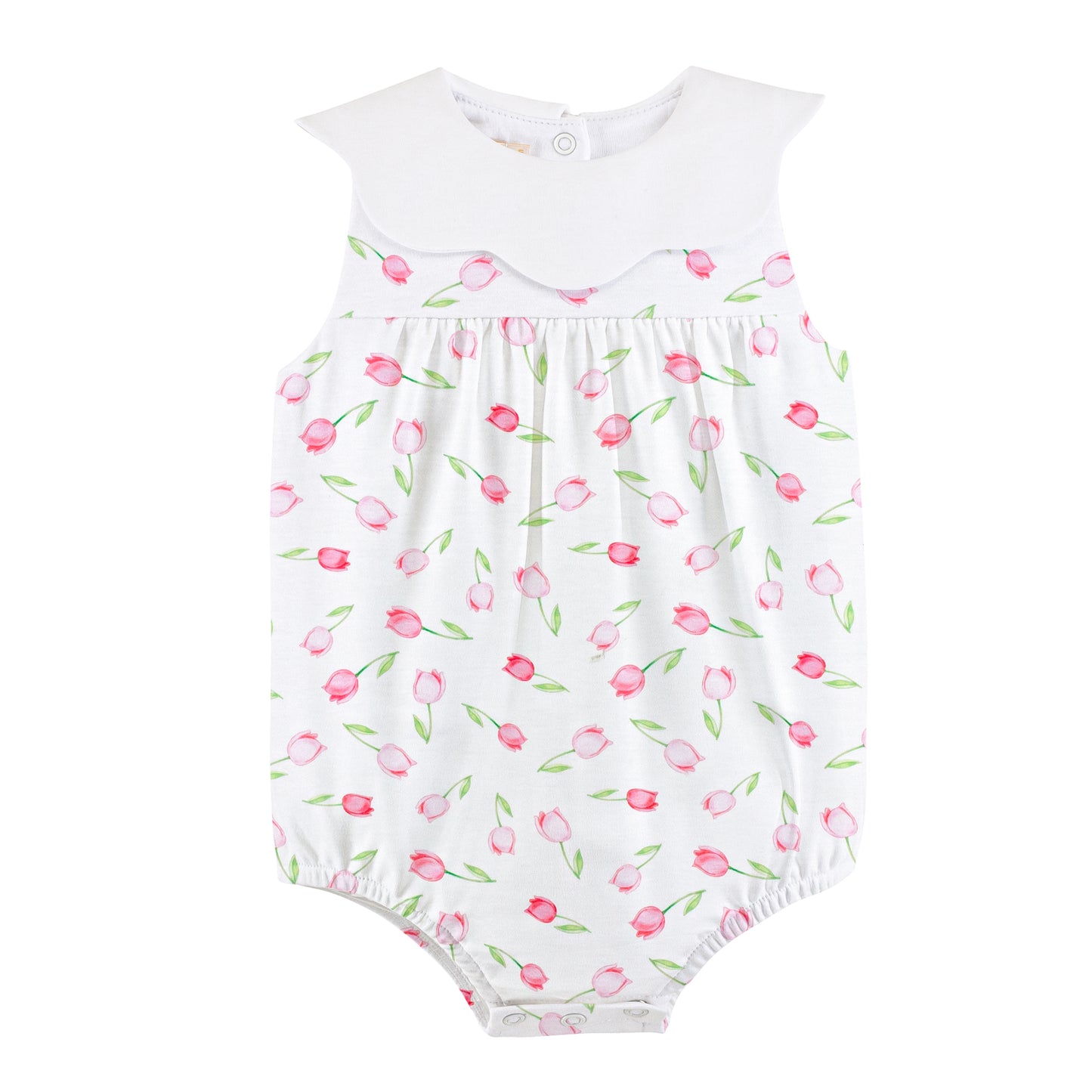 Baby Tulips Pink Printed Bubble w/Collar