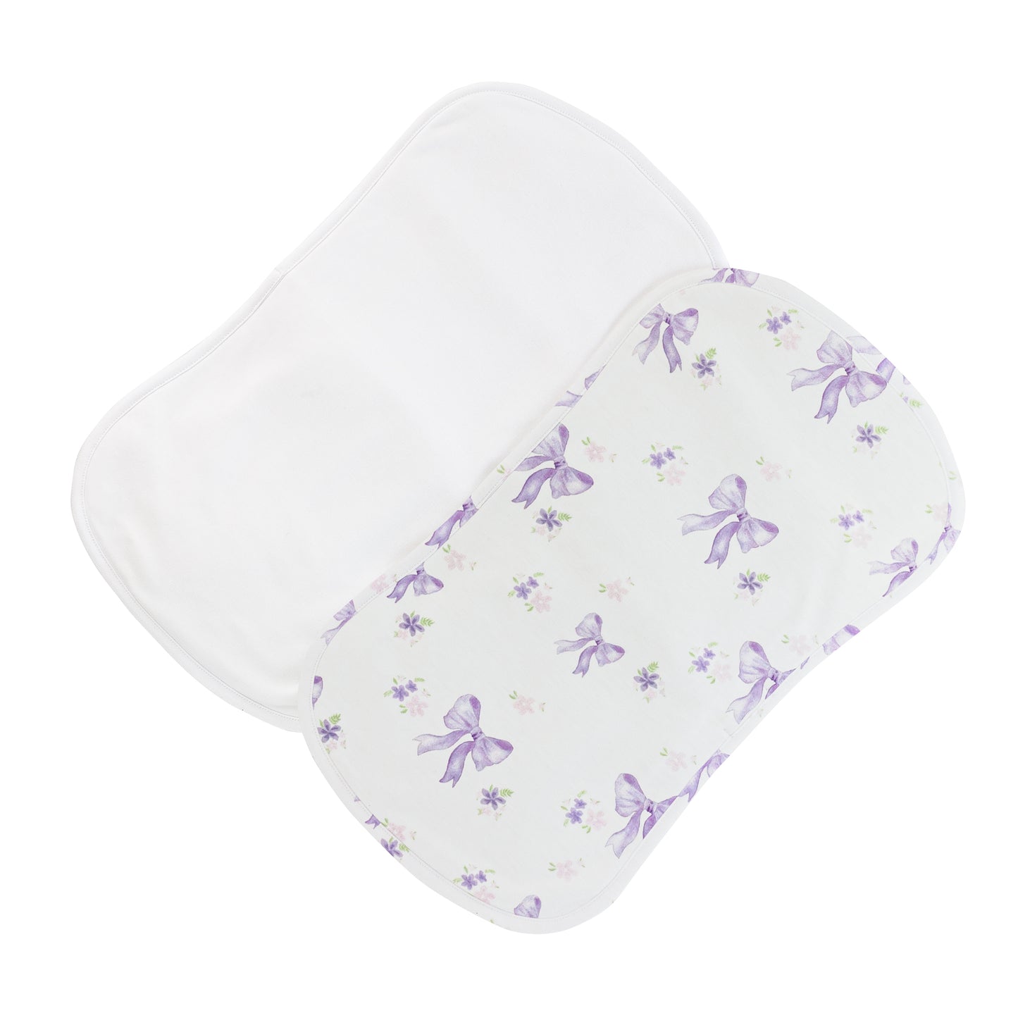 Lavender Bows Burp Cloth Set