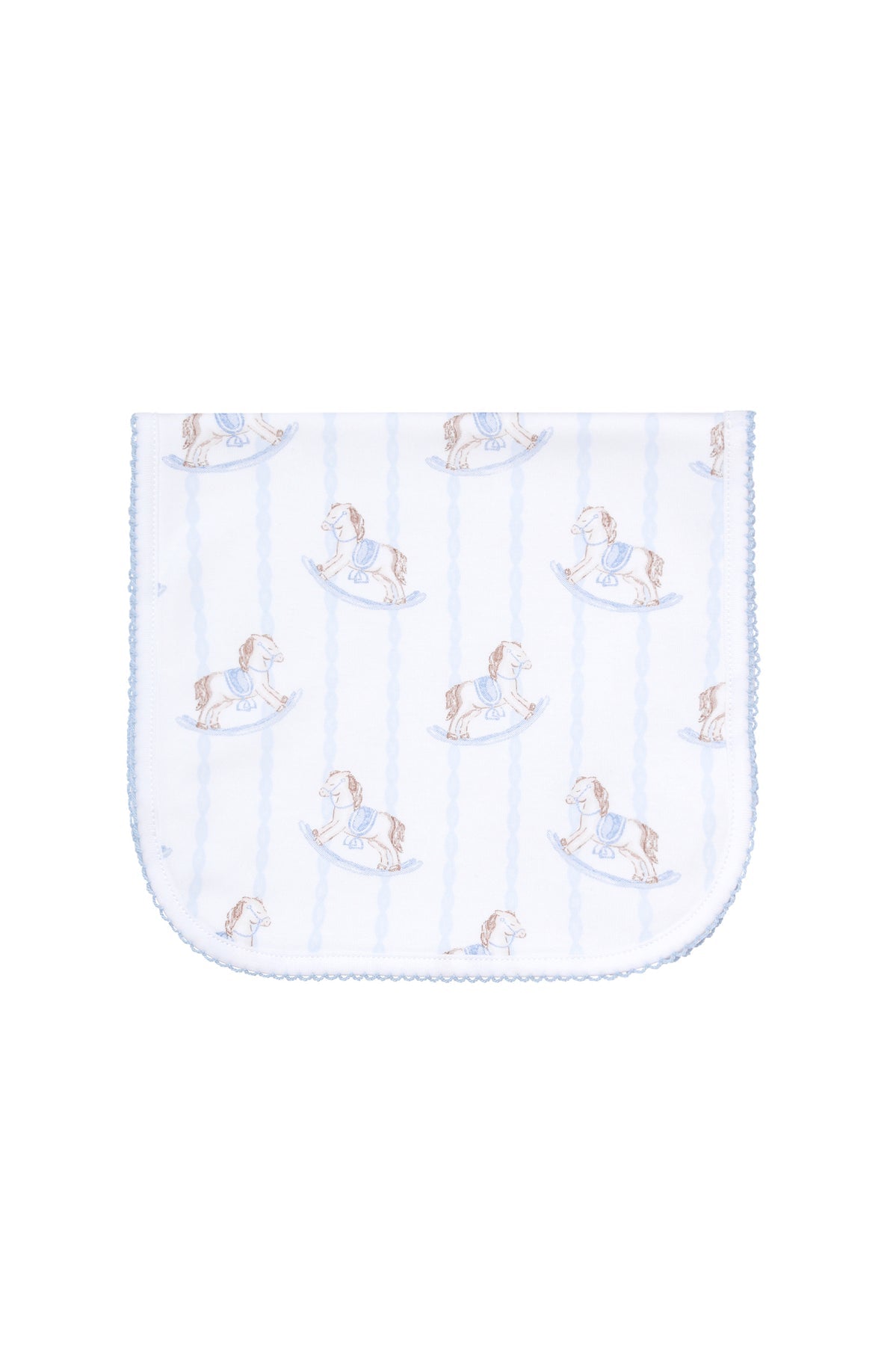 Blue Rocking Horse Burp Cloth