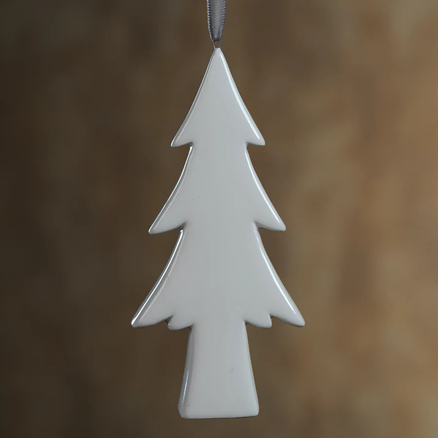 Ceramic White Tree Ornament | Design B