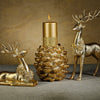 Golden Deer with Floral Wreath | Standing