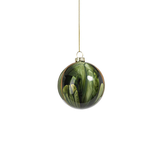 Water Color Glass Ornament | Shiny Green | 3"