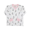 Cassidy Comfy Crewneck | Broad St. Bunnies (Pink) with Palm Beach Pink