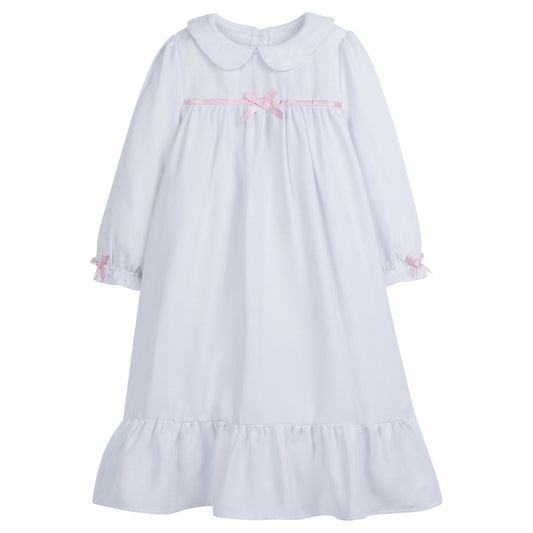 Classic Nightgown | White with Light Pink Bow