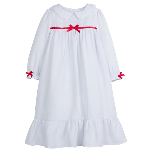 Classic Nightgown | White with Red Bow