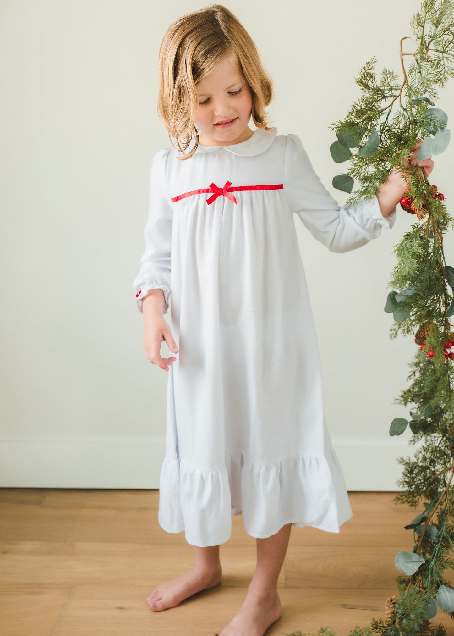 Classic Nightgown | White with Red Bow