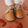 Georgie Scalloped Lace Up Boot | Warm Brown