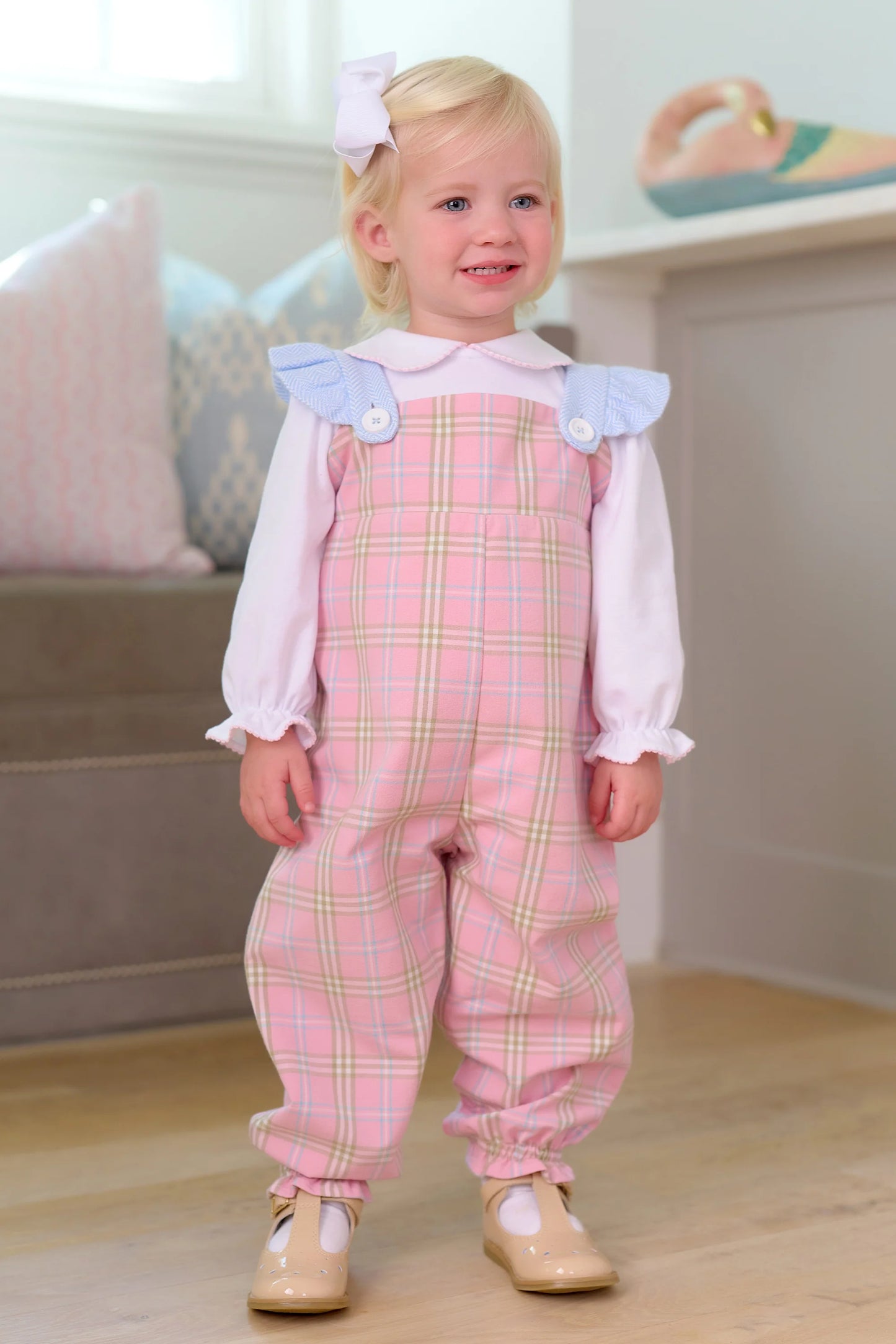 Violet's Vintage Overall | Pelham Bay Plaid with Beale Street Blue Herringbone