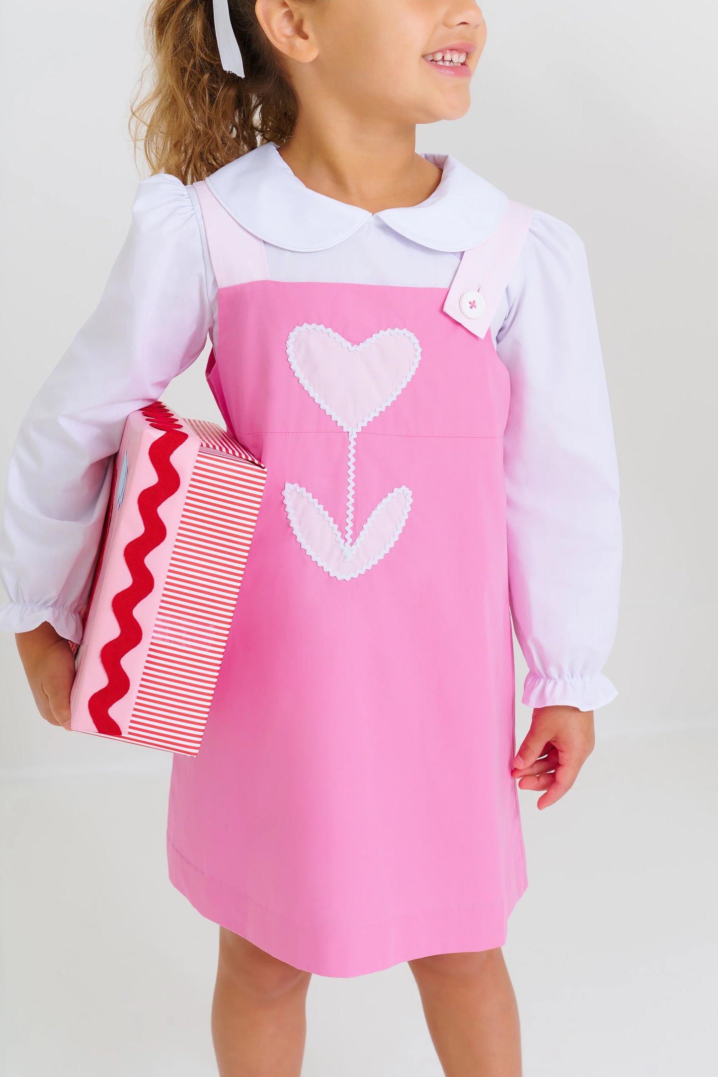 Jillian Jumper | Hamptons Hot Pink & Palm Beach Pink with Heart Tulip Applique