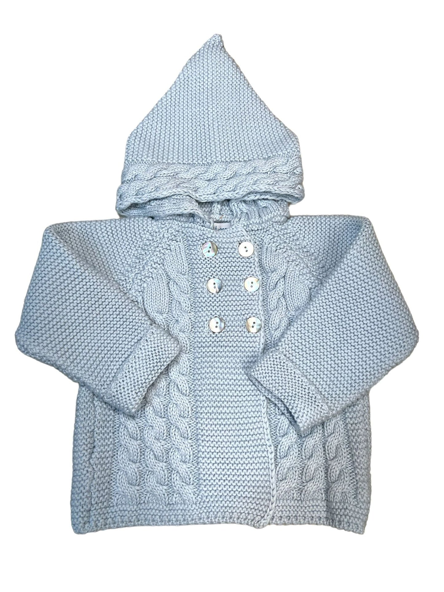 Hooded Knit Jacket | Light Blue