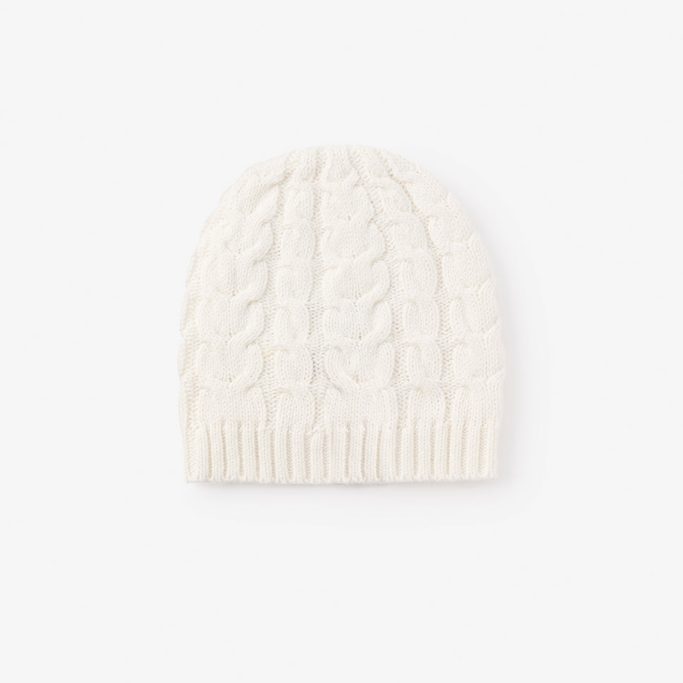 Horseshoe Cable Hat | Whisper White