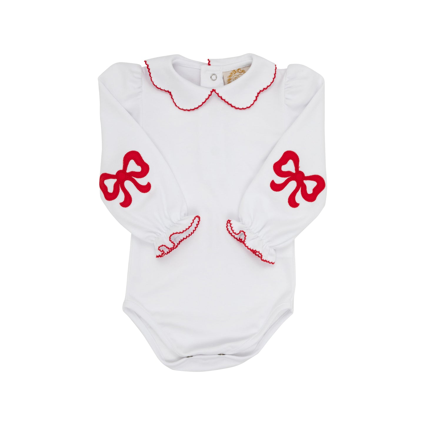 Emma’s Elbow Patch Top & Onesie | Worth Ave. White/Richmond Red